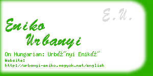 eniko urbanyi business card